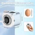 thumbnail image 3 of 1Pcs White Personal Fan, Camera Shaped Portable Handheld Fan with Digital Display, Quiet, Compact Pocket, 3 of 9