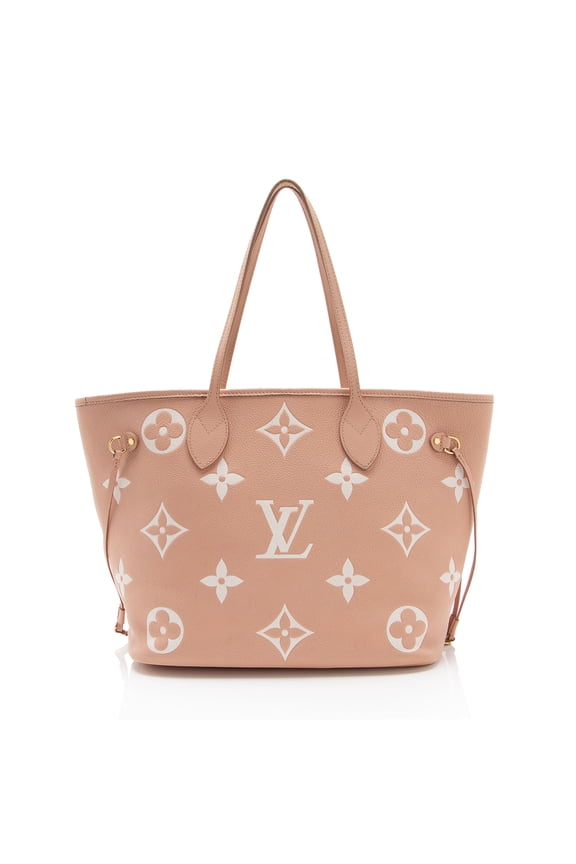 Pre-Owned Louis Vuitton Giant Monogram Empreinte Bicolor Neverfull MM Tote
