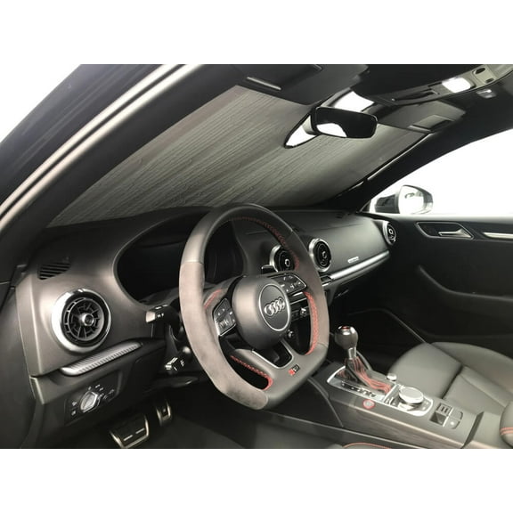 HeatShield, The Original Windshield Sun Shade, Custom-Fit for Audi RS3 Sedan 2018, 2019, 2020, Silver Series
