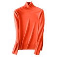 thumbnail image 4 of Sweaters for Women Long Sleeve Turtleneck Knit Pullover 2025 Spring Soft Fashion Tops Saffron L, 4 of 4