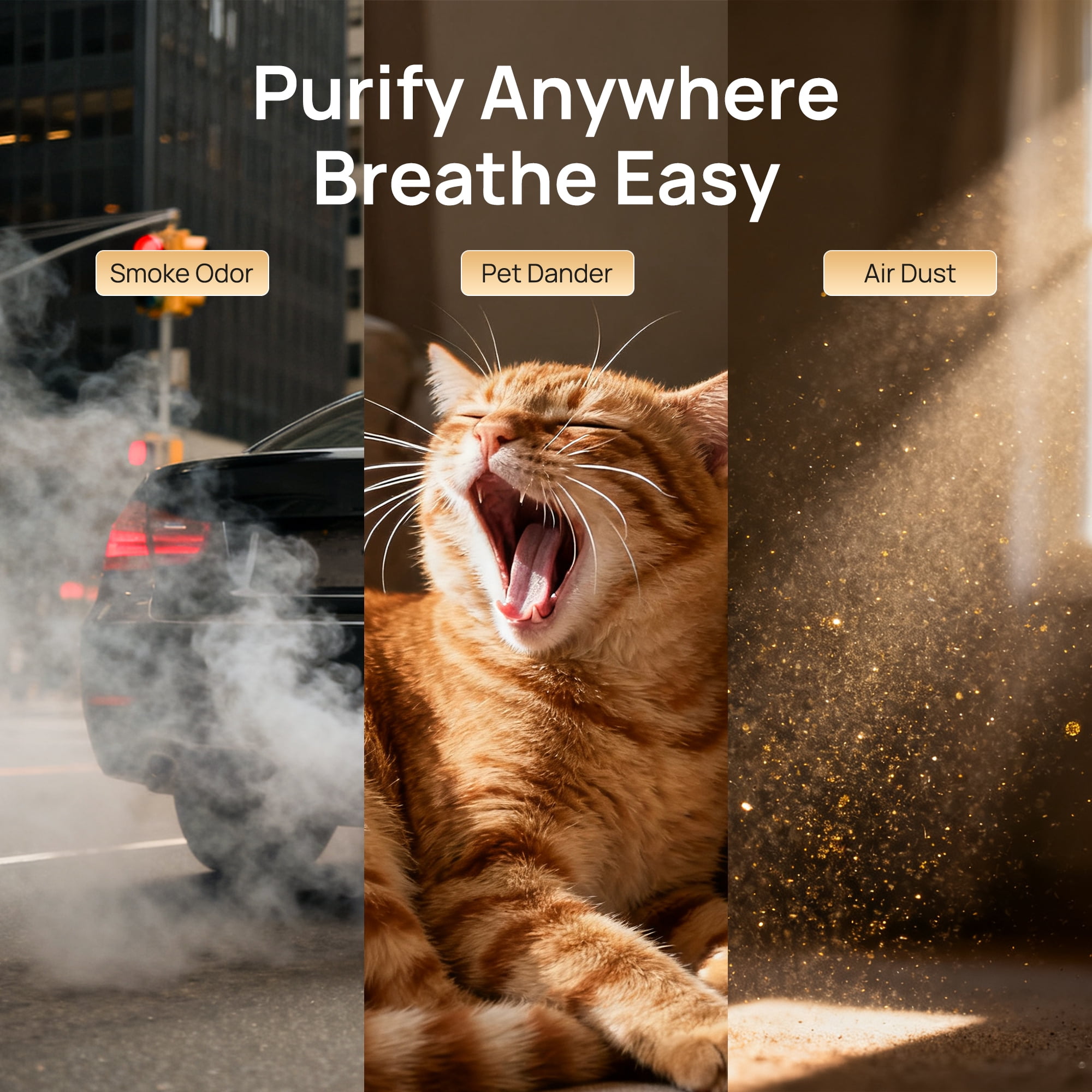 HEATDAZ Air Purifiers with Washable Pre-Filters, Air Purifier up to 2200sq.ft for Home, Bedroom Air Purify with PM 2.5 Display Air Quality Sensor