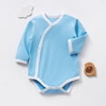 thumbnail image 4 of BLVB Unisex Baby Clothes Long Sleeve Side-Snap Kimono Bodysuits Cotton Rompers Jumpsuits for Newborn Infant Boys Girls(Blue,9-18 Months), 4 of 9