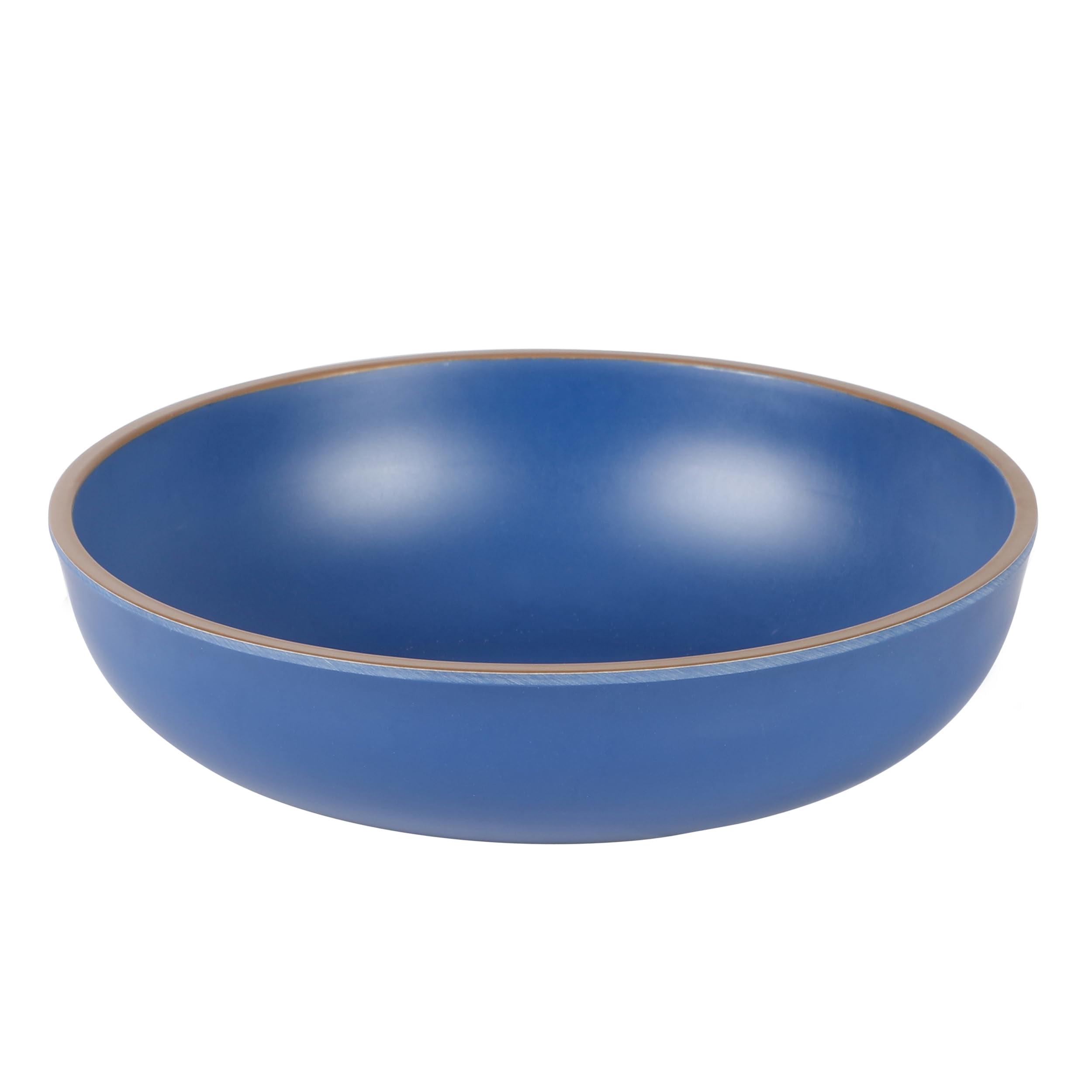 Gibson Home Rockabye Melamine Coupe Shape Dinner Bowl, Set of 4, 8.5-inch Diameter, Matte Blue, Kitchen Accessories