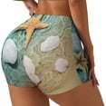 thumbnail image 2 of Kdxio Starfish And Seashell Print Workout Shorts for Women Seamless Soft Smooth Gym Yoga Scrunch Active Shorts, 2 of 9