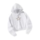 thumbnail image 5 of Sudadera con capucha informal para mujer, sudadera con capucha deportiva, estampado de estrellas, manga larga blanca, con cordón, sudadera con capucha S, 5 of 8