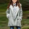 thumbnail image 2 of Kukoosong Girls Fleece Jackets Button Down Hooded Teen Winter Clothes Long Sleeve Solid Color Lightweight Jackets Outerwear for 6 Years, 2 of 6