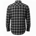 thumbnail image 3 of PUZTLOY Mens Button Down Shirts Long Sleeve Plaid Flannel Shirt Business Casual Work Dress Shirts with Pocket Grey Black, 3 of 8