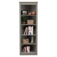 thumbnail image 4 of Inval 71" 5 Shelf Engineered Wood Corner Bookcase in Gray Smoke Oak, 4 of 9