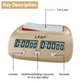 thumbnail image 3 of Reloj de ajedrez LEAP, temporizador profesional digital con alarma, color dorado, 3 of 7