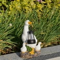 thumbnail image 5 of Small Goose Garden Statue, 6 inch Porch Goose Statue Outdoor Goose Decoration with Solar Lantern Waterproof Figurine Lights for Outside Patio Yard Decor Lawn Ornaments, 5 of 6