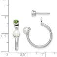 thumbnail image 4 of Sterling Silver Rhodium-plated FWC Pearl Peridot Front & Back Post Earrings QE14376PE, 4 of 4