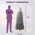 thumbnail image 2 of 4.5/6/7.5/9 ft Skinny Xmas Tree Pencil Christmas Tree, Artificial Slim Xmas Trees Skinny Christmas Tree Decorations, Fake Flocked, Gradient Color, 2 of 10