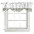 thumbnail image 2 of Modern Sage Tie Up Valances Curtain, Adjustable Kitchen Green Classic Stripe Valances for Windows Decor, Rod Pocket Short Curtains Set for Bedroom/Bathroom, 42"x12", 2 of 9