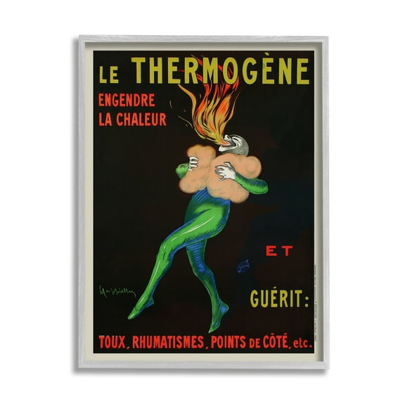 Stupell Industries Vintage Le Thermogene Poster Advertisement Sign , 11 x 14, Design by Leonetto Cappiello