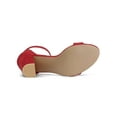 thumbnail image 6 of BLISSFUL STEP Women's Shoes Ankle Strap Block Heel Buckle Open Toe Sandals Red 8.5, 6 of 9