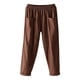 thumbnail image 1 of Gibobby pantalones holgados mujer Pantalones Haren de bolsillo informales sólidos para mujer, pantalones , pantalones sueltos con cintura elástica (Café, XL), 1 of 4