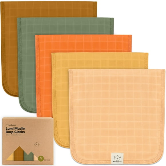 Paños para eructar KeaBabies Lumi Muslin, paquete de 5 unidades para bebés, niñas y niños