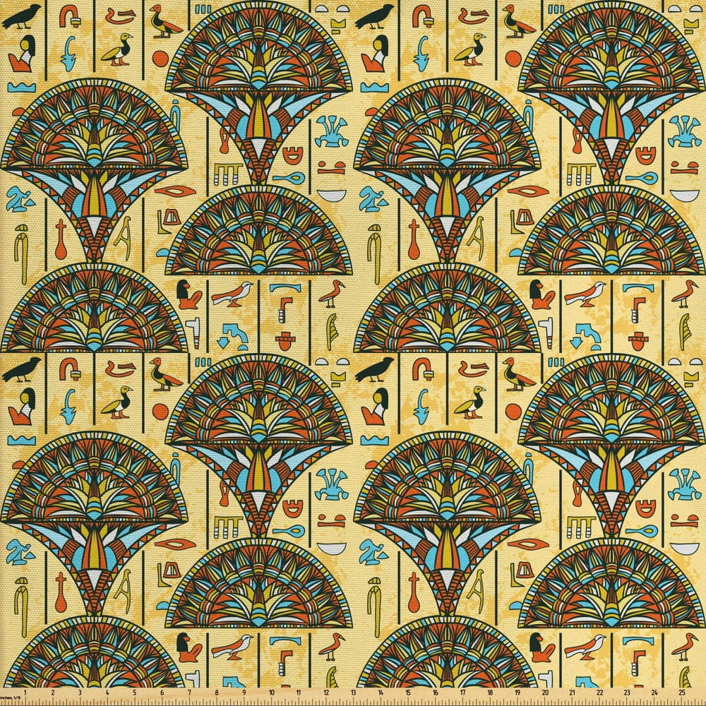 Egyptian Fabric by The Yard, Colorful Folkloric Traditional Ornaments