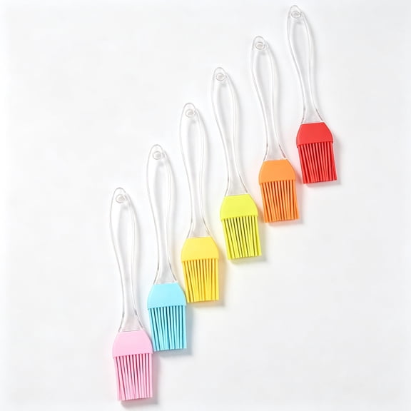 BPPEG Silicone Basting Brush Set of 6, Food Grade Silicone Cooking Brushes in Assorted Colors