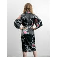 thumbnail image 3 of Medium Length Womens Robes, Sizes 2 to 18, Bride and Bridesmaid Robe - Floral Sleepwear, 3 of 8
