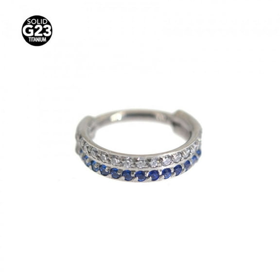 VOLALO Titanium Micro Gem Hinged Nose Hoop Beauty Jewelry
