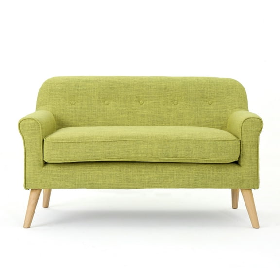 GDF Studio Mia Mid Century Modern Loveseat, Muted Green