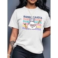 thumbnail image 1 of Women's Easter Bunny Graphic T-Shirt - Casual Green Crew Neck Short Sleeve Tee with Playful Rabbit Print, Machine Washable, Festive Graphic Tee | Playful Bunny Print | Polyester Fabric, 1 of 5