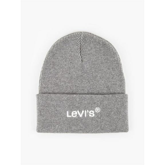 Levi's Unisex Knitted Cuff Beanie ~ Wordmark regular grey