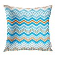 thumbnail image 1 of EREHome Blue Color Colorful Chevron Geometric Abstract Orange Contrast Creative Digital Dot Pillow Case Pillow Cover 18x18 inch Throw Pillow Covers, 1 of 1