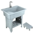 thumbnail image 4 of Lanzxjv Plastic Laundry Sink, Utility Sink Laundry Tub, Portable Hand Wash Station, Outdoor Sink with Hose Hook Up, Freestanding Laundry Sink with Removable Washboard, for Washing Room, Backyard, 4 of 6