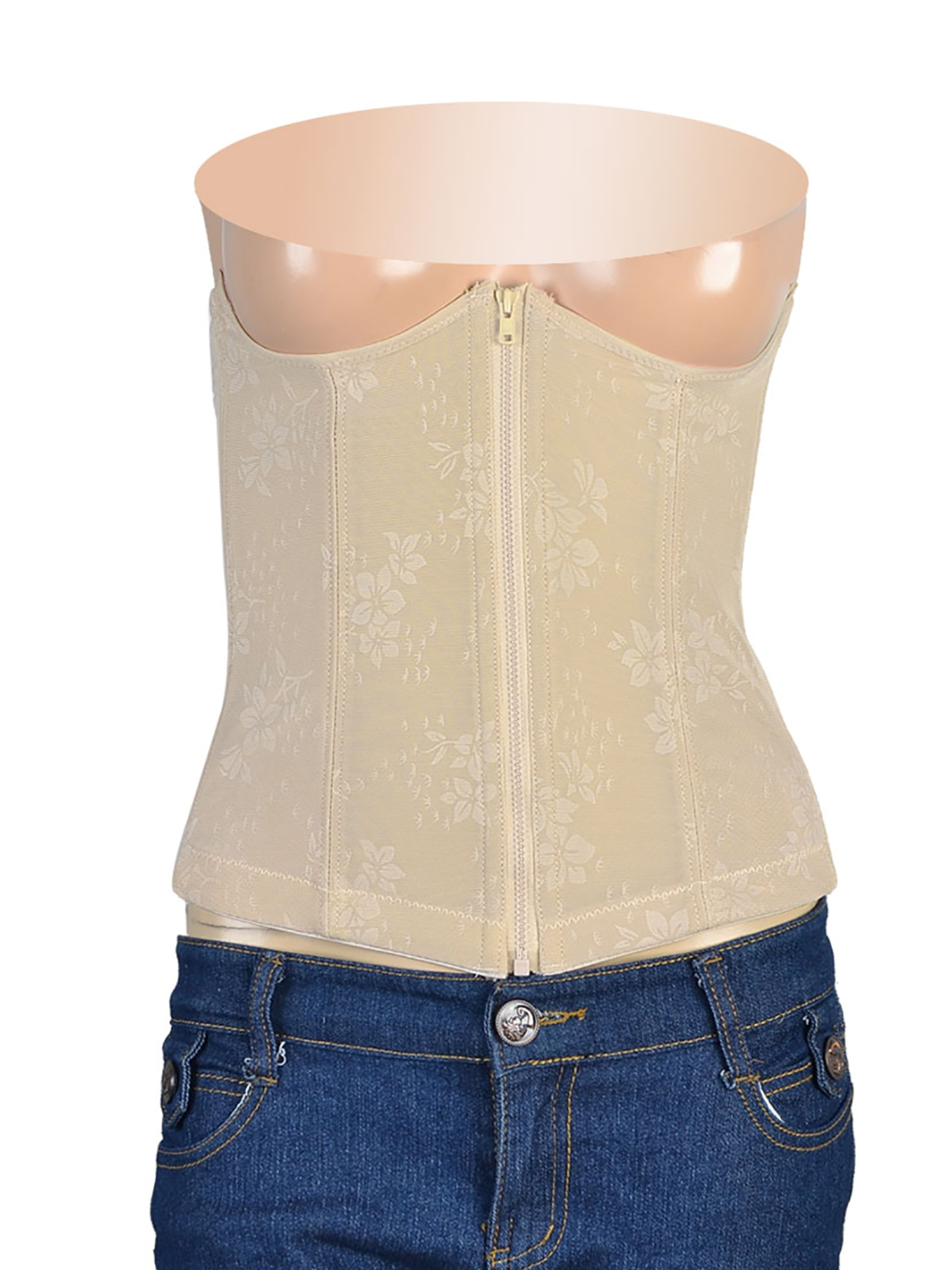 Ladies Stretch Shapewear Slimming Belt Zip Front Corset Waist Cincher