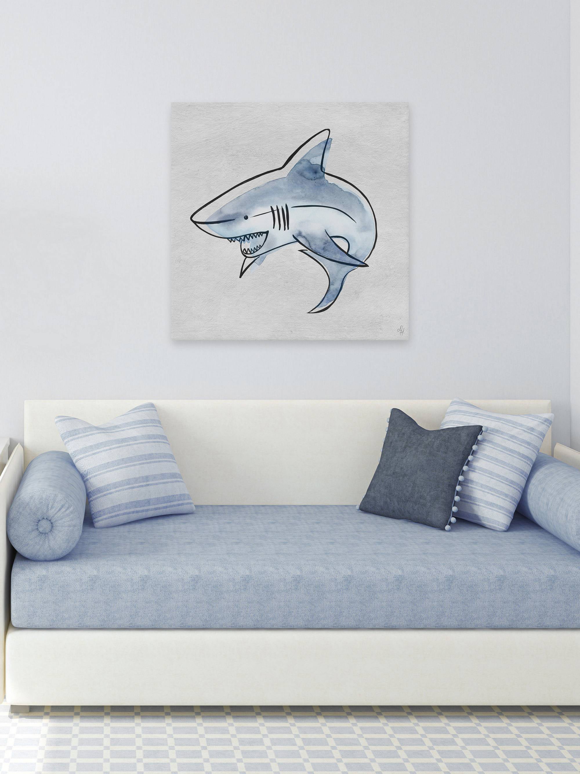 Marmont Hill Powerful Shark Canvas Wall Art