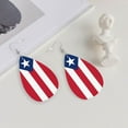 thumbnail image 4 of Puerto-Rico-Flag Leather Teardrop Earring Lightweight Drop Earrings For Women, 4 of 6