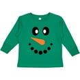 thumbnail image 3 of Inktastic Cute Smiling Snowman Face with Carrot Nose Boys or Girls Long Sleeve Toddler T-Shirt, 3 of 5