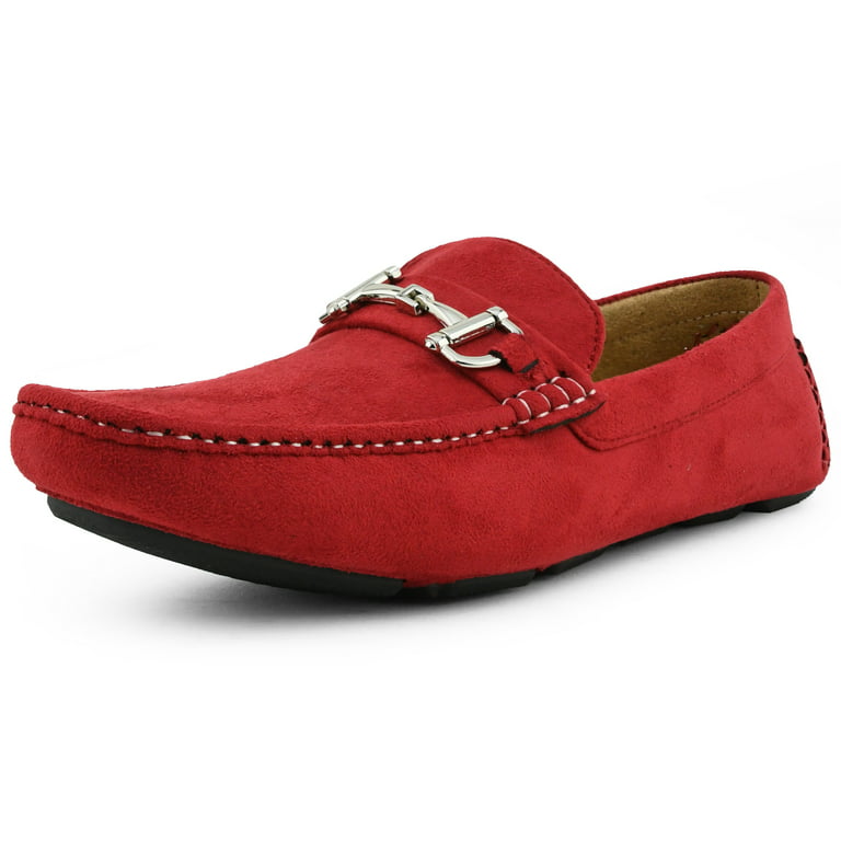 Amali Mens Slip On Loafers With Buckle Red Size 10.5 - Walmart.com