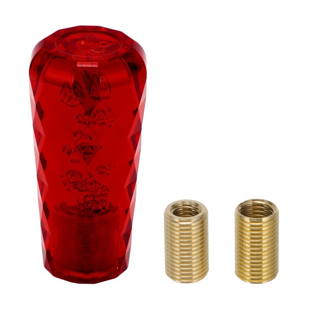 Perilla de Cambio de Auto Unique Bargains, Universal para Perilla de Cambio de Vehículo Automático y Manual con 2 Adaptadores Acrílicos, 1 Juego Rojo de 10 cm