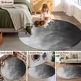 thumbnail image 5 of Round Area Rug 7 Ft, Black Grey Ombre Washable Non-Slip Circle Carpet for Living Room/Bedroom, Coastal Beach Modern Abstract Art Low-Profile Large Runner Mat Collection Rugs for Indoor, 5 of 7