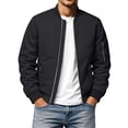 thumbnail image 5 of Thousandth Men's Bomber Jacket Reversible Warm Coat Quilted Lined Windproof Baseball Collar Jacket Casual Fall Winter Outerwear, 5 of 6
