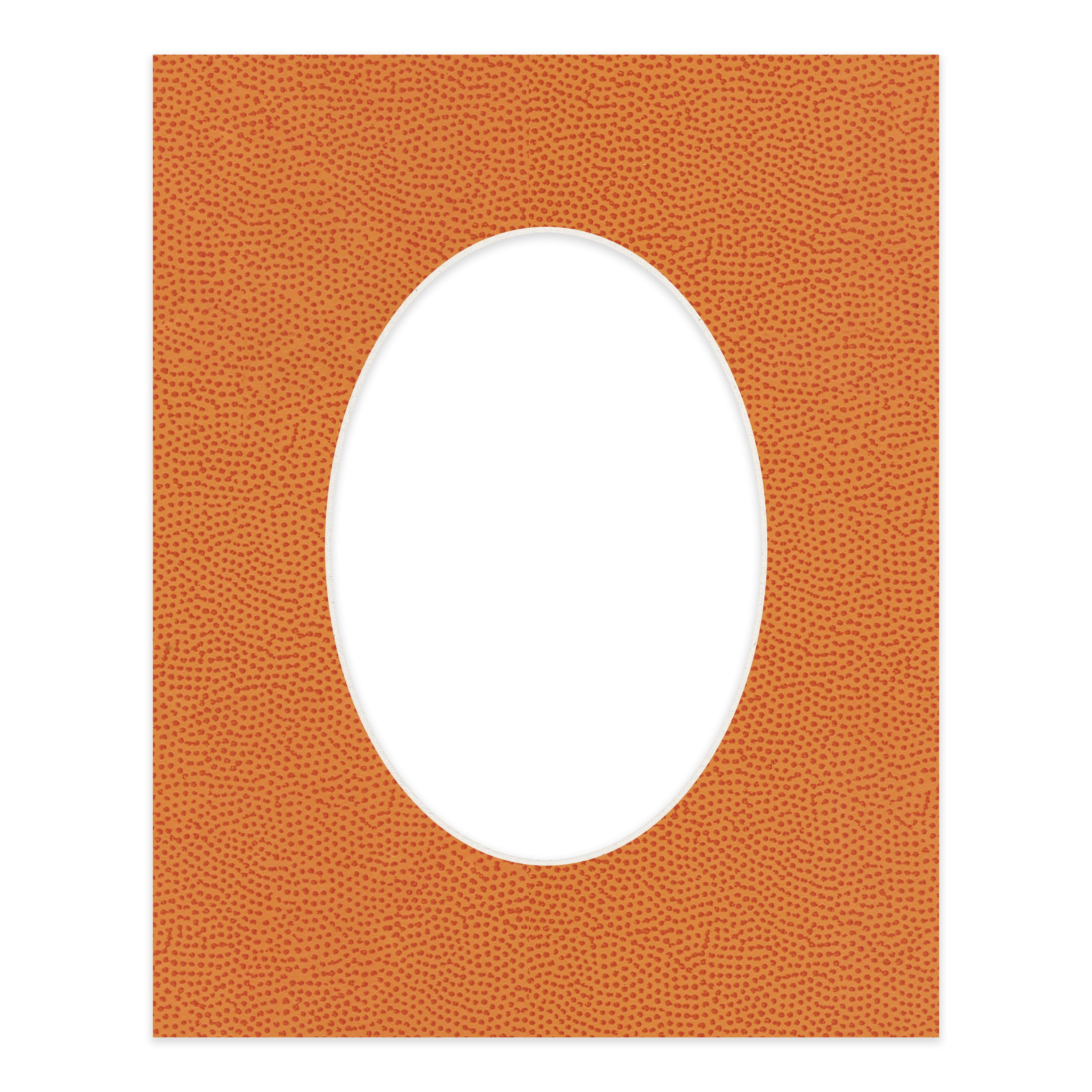Basketball Texture Picture Frame Mat for 18x24 Frames - Oval Opening for 15x21 Photos - 1 Mat