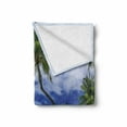 thumbnail image 2 of Tropical Soft Flannel Fleece Blanket, Water Bungalows of Tropical Resort Bora Bora Island Pacific Ocean Panorama, Cozy Plush for Indoor and Outdoor Use, 70" x 90", White Green Blue, by Ambesonne, 2 of 6
