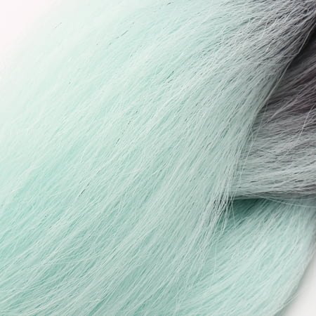 24 Black Mint Green Ombre Dip Dye Braiding Hair Extensions