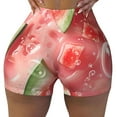 thumbnail image 2 of Balery Refreshing Watermelon Slices Pantalones cortos de entrenamiento estampados para mujer, sin costuras, ajustados, para gimnasio, yoga, correr, deportes, ejercicio activo, fitness.-XX-Large, 2 of 8