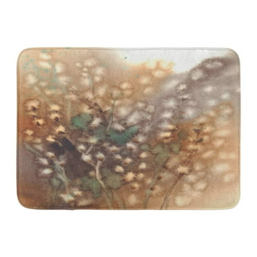GODPOK Beauty White Easter Pussy Willow Twigs Brown Watercolor Beautiful Bloom Rug Doormat Bath Mat 23.6x15.7 inch