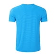 thumbnail image 3 of Sngxgn Men's Workout Athletic T-Shirt Bodybuilding Fashion Short Sleeve Slim Fit Tee Top(Blue,M), 3 of 3