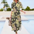 thumbnail image 3 of Robe en Chiffon Florale Boho Vintage Imprimé Fleurs Rétro Robes Femmes Manches Longues Mode Rue Col en V Robe Décontractée Surdimensionnée, 3 of 5