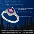thumbnail image 2 of Gem Stone King 925 Sterling Silver Purple Amethyst and Moissanite Solitaire Ring for Women (1.44 Cttw, Cushion Checkerboard Cut 7MM, Gemstone, Available in Size 5, 6, 7, 8, 9), 2 of 5