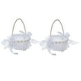 thumbnail image 4 of perfeclan 2 Pieces Flower Girl Baskets for Wedding Flower Petal Basket Elegant Bowknot Decor Satin Flower Basket for Bride Shower Decor B, 4 of 8