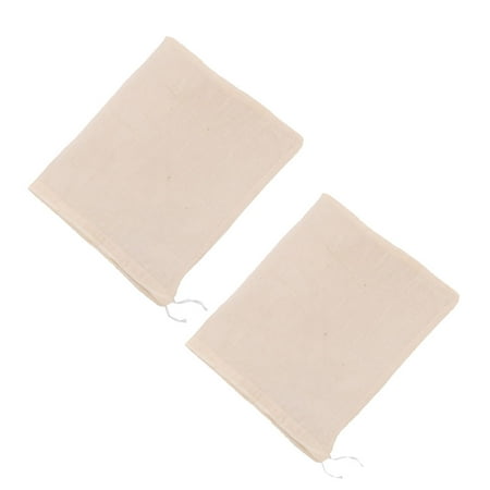 

Fabric Drawstring Closure Food Soup Herbal Filter Bag Beige 36cm x 29cm 2 Pcs