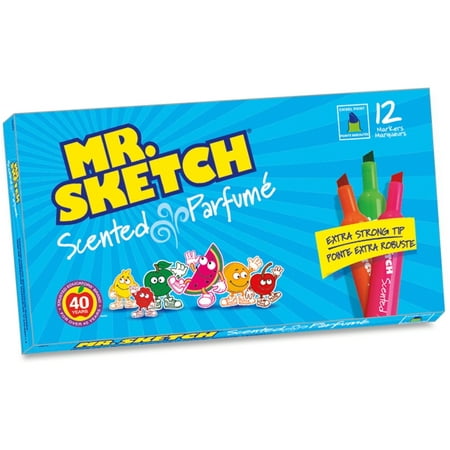 - Sanford Mr. Sketch Scented Markers - Bevel Point Style - Assorted Water Based Ink - 12 / Set