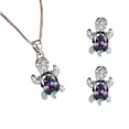thumbnail image 1 of Xihbxyly Conjunto de Joyas de Tortuga, Elegante Par de Collar y Pendientes, Diseño de Aleación Brillante, Perfecto para Bodas y Fiestas, Regalo Ideal para San Valentín y El Día de La Madre, Pieza de, 1 of 2